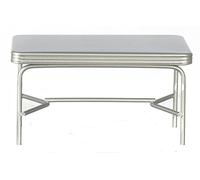 Melody Jane Dolls House 1950's Retro Silver Table Miniature Kitchen Diner Bar Cafe Furniture