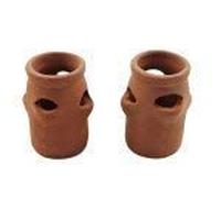 Melody Jane Dolls House 2 Clay Terracotta Strawberry Plant Pots Garden Accessory