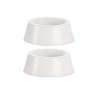Melody Jane Dolls House 2 Plain White Pet Food Dish Water Bowl Small 1:12 Pet Accessory