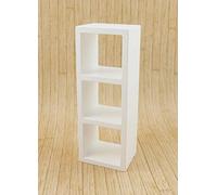 Melody Jane Dolls house 3 Cube Display Unit Modern White Shelves Bookcase 1:12