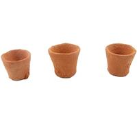 Melody Jane Dolls House 3 Terracotta Plant Pots Med Set Miniature Garden Outdoor Accessory