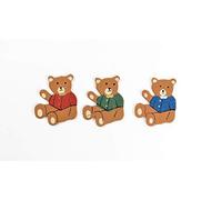 Melody Jane Dolls House 3 Wooden Teddy Bear Wall Decorations Miniature Nursery Accessory