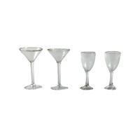 Melody Jane Dolls House 4 Wine Cocktail Glasses Miniature Pub Kitchen Dining Room Accessory