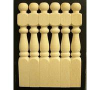 Melody Jane Dolls House 6 Natural Wood Turned Newel Posts Miniature 1:12 Scale