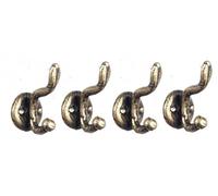 Melody Jane Dolls House Antique Brass Coat Hooks Miniature Hall Cloakroom Accessory 1:12