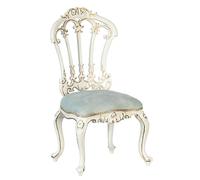 Melody Jane Dolls House Art Deco Side Chair Blue JBM Hand Painted White Dining Furniture