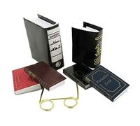 Melody Jane Dolls House Assorted Books & Reading Glasses Office Study Bookshelf Accessory