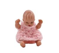 Melody Jane Dolls House Baby Doll Sitting in Pink Miniature Toy Nursery Accessory 1:12