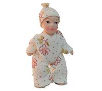 Melody Jane Dolls House Baby Toddler in Spotted Suit Miniature Porcelain People