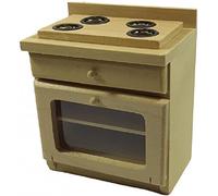 Melody Jane Dolls House Bare Wood Cooker Stove Unit Miniature Wooden Kitchen Furniture 1:12