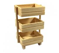 Melody Jane Dolls House Bare Wood Crate Trolley Miniature Shop Kitchen Storage Accessory