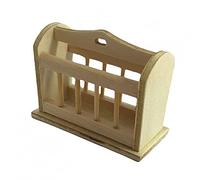 Melody Jane Dolls House Bare Wood Magazine Paper Rack Unfinished Miniature Furniture