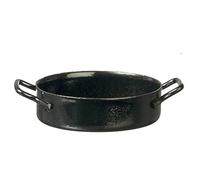 Melody Jane Dolls House Black 2 Handled Frying Pan Miniature Kitchen Cooking Accessory 1:12