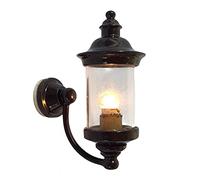 Melody Jane Dolls House Black Carriage Coach Lamp Cylinder Outside Wall Light 12V Electric