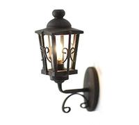 Melody Jane Dolls House Black Carriage Coach Lamp Ornate Outside Wall Light 12V Electric