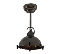 Melody Jane Dolls House Black Industrial Ceiling Light Miniature LED Battery Lighting 1:12