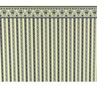 Melody Jane Dolls House Blue Cream Regency Stripe Miniature Print Wallpaper1:12 Scale