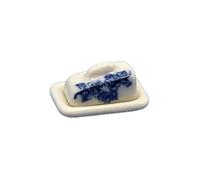 Melody Jane Dolls House Blue & White China Butter Dish Miniature Kitchen Dining Accessory