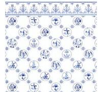 Melody Jane Dolls House Blue White Delft Dutch Tile Miniature Print 1:24 Scale Wallpaper
