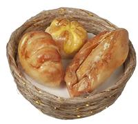 Melody Jane Dolls House Bread in Basket Miniature Shop Store Market Accessory 1:12 Scale