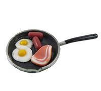 Melody Jane Dolls House Breakfast Cooking in Frying Pan Miniature Handmade Kitchen Accessory