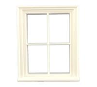 Melody Jane Dolls House Builders DIY 1:24 Scale Classic White Plastic Georgian 4 Pane Window