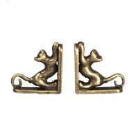 Melody Jane Dolls House Cat Bookends Antique Bronze Miniature Bookcase Study Accessory