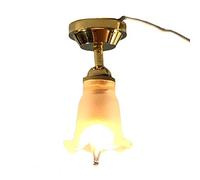 Melody Jane Dolls House Ceiling Light Frosted Tulip Shade 12V Miniature Electric Lighting