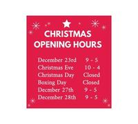 Melody Jane Dolls House Christmas Opening Hours Poster Holiday Festive Shop Store Door Sign