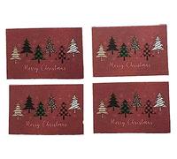 Melody Jane Dolls House Christmas Tree Placemats Table Mats Red Dining Room Accessory 1:12