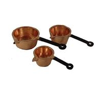 Melody Jane Dolls House Copper Saucepan Pan Set for Hanging Kitchen Accessory