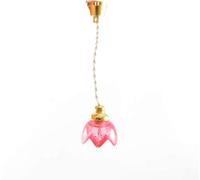 Melody Jane Dolls House Cranberry Lilly Shade Hanging Ceiling Light Electric 12V Lighting