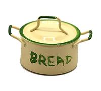 Melody Jane Dolls House Cream & Green Bread Bin Metal Box Miniature 1:12 Kitchen Accessory