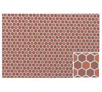 Melody Jane Dolls House Dark Terracotta Hex Tile Moulded Plastic Flooring Sheet1:12 Scale