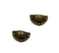 Melody Jane Dolls House Drawer Pulls Antique Brass Cup Cupboard Handles Miniature 1:12 Pk 2