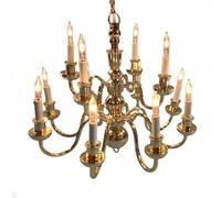 Melody Jane Dolls House Elite 12 Arm Brass Chandelier Candle Bulbs Miniature Electric Light