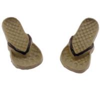 Melody Jane Dolls House Flip Flops Beach Sandals Summer Shoes Brown Beige Clothing Accessory