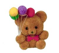 Melody Jane Dolls House Flock Teddy Bear with Balloons Miniature Toy Shop Nursery Accessory