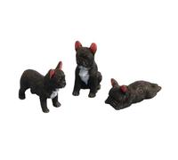 Melody Jane Dolls House French Bulldog Black Dogs Standing Sitting Lying Down Miniature Pets