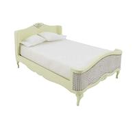 Melody Jane Dolls House French Style Cream Double Bed Miniature Wooden Bedroom Furniture
