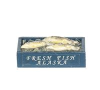 Melody Jane Dolls House Fresh Fish Alaska on Ice in Crate Miniature Market Shop Accessory