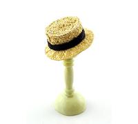 Melody Jane Dolls House Gentleman's Straw Boater Mans Hat Miniature Hand Made Accessory