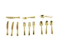 Melody Jane Dolls House Gold Cutlery Set 4 Place Settings Dining Room Tableware 1:12