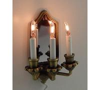 Melody Jane Dolls House Gothic Wall Sconce 12V 3 Candle Mirror Back Light Electric Lighting