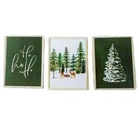 Melody Jane Dolls House Green Christmas Tree Holiday Festive Wall Art Print Pictures 1:12