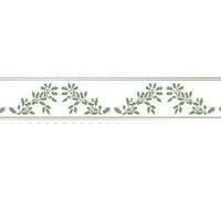 Melody Jane Dolls House Green on White Acorns Wallpaper Border William Morris