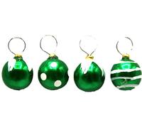 Melody Jane Dolls House Green & White Baubles Miniature Christmas Tree Ornaments Decorations