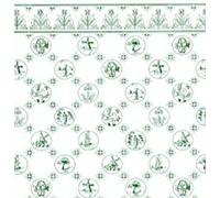 Melody Jane Dolls House Green White Delft Dutch Tile Miniature Print 1:24 Scale Wallpaper