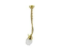 Melody Jane Dolls House Hanging Gas Lamp Pearl Drop Shade 12V Electric Ceiling Light