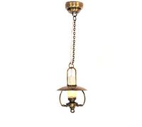 Melody Jane Dolls House Hanging Mammoth Oil Lamp Nostalgic LED Battery Ceiling Light